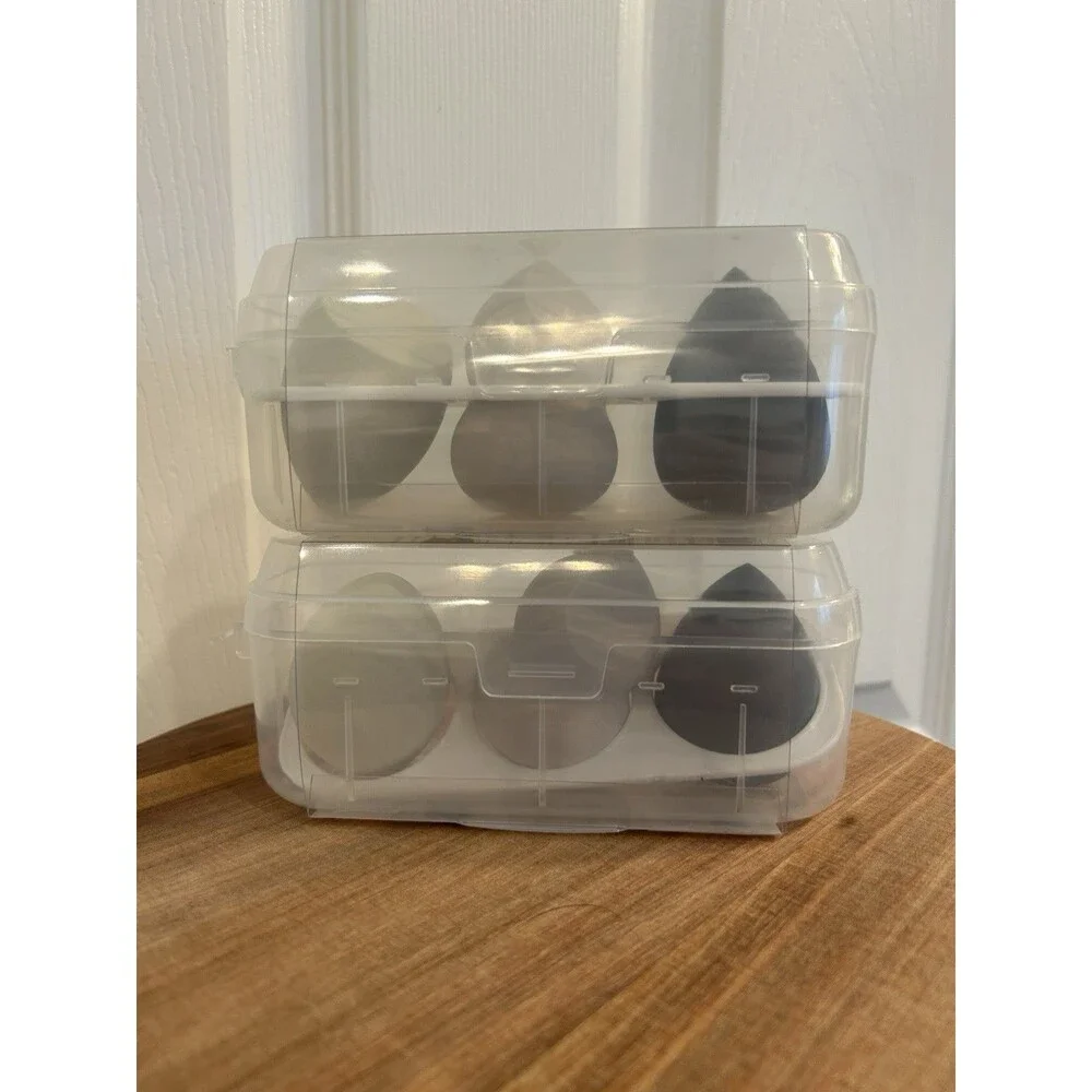 Japanese Makeup Sponges 3-pks Lot of 2 sets Beauty Blender w Case New